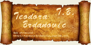 Teodora Brdanović vizit kartica
